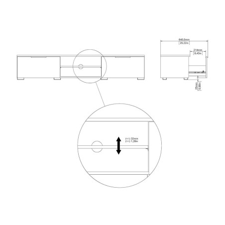 Mueble Tv Aran Roble Blanco
