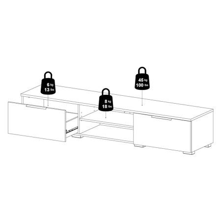 Mueble Tv Aran Roble Blanco