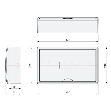 Caja Distribución Superficie 1-4 Icp+12 Elementos