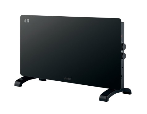 Radiador Convector De Cristal Zanthus Negro 2000w