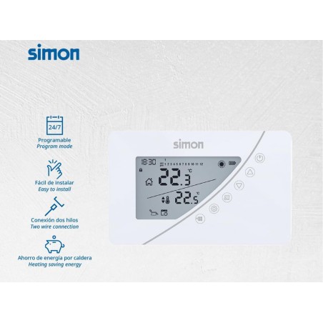 Termostato Digital Programable Semanal Blanco