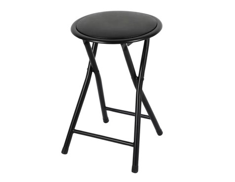 Taburete Metal Plegable Negro