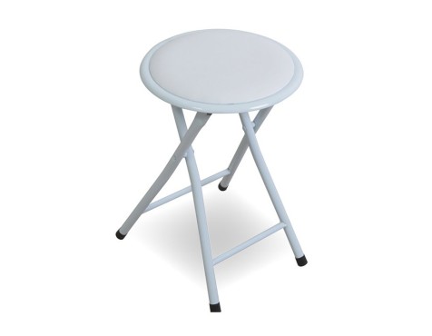 Taburete Metal Plegable Blanco