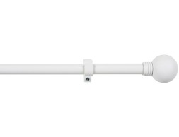 Barra Cortina Extensible Kit Esfera Anilla Blanca