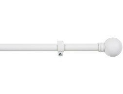 Barra Cortina Extensible Kit Esfera Anilla Blanca