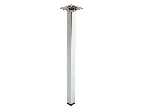 Pata Mesa Acero Cuadrada Cromo 25X25X800Mm