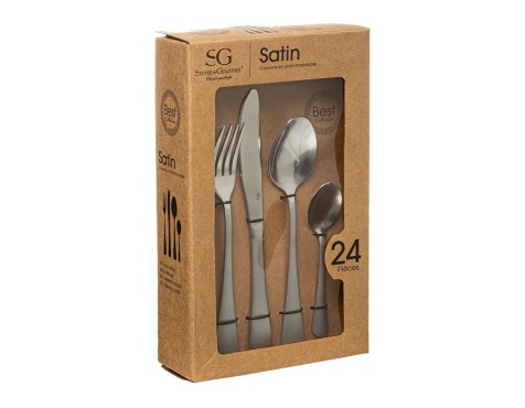 Set De Cubiertos Satin Inox 24 Un