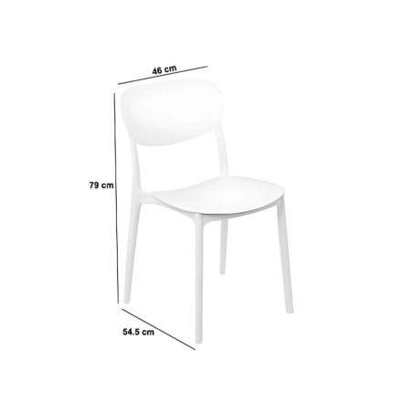 Silla De Cocina Apilable Plástico Blanco