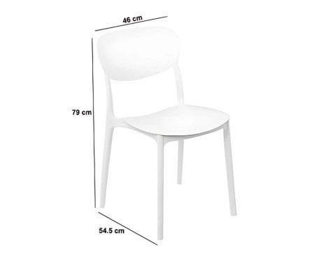 Silla De Cocina Apilable Plástico Blanco